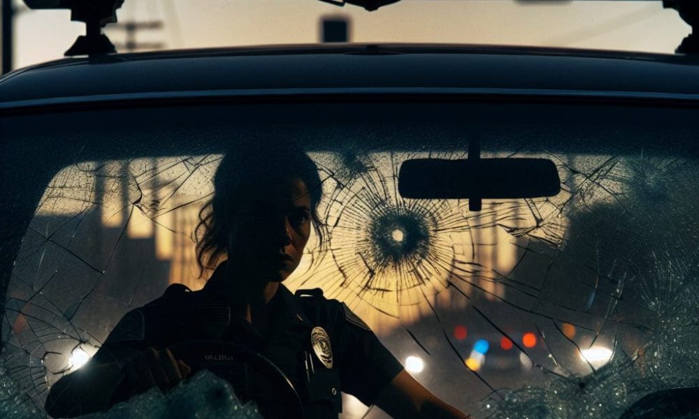 Video shows officer trapped inside cruiser as vandals smash windshield