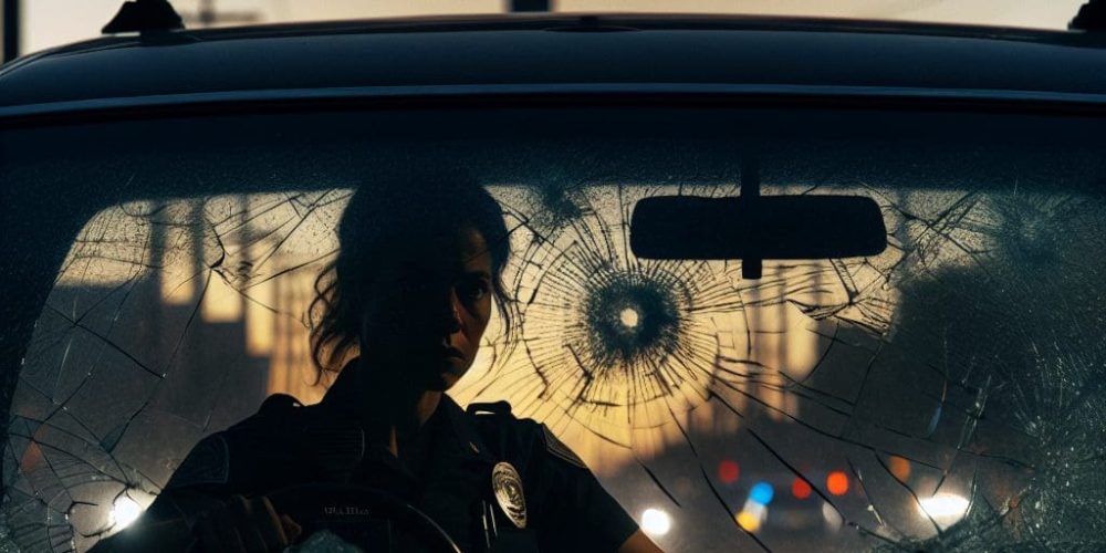 Video shows officer trapped inside cruiser as vandals smash windshield