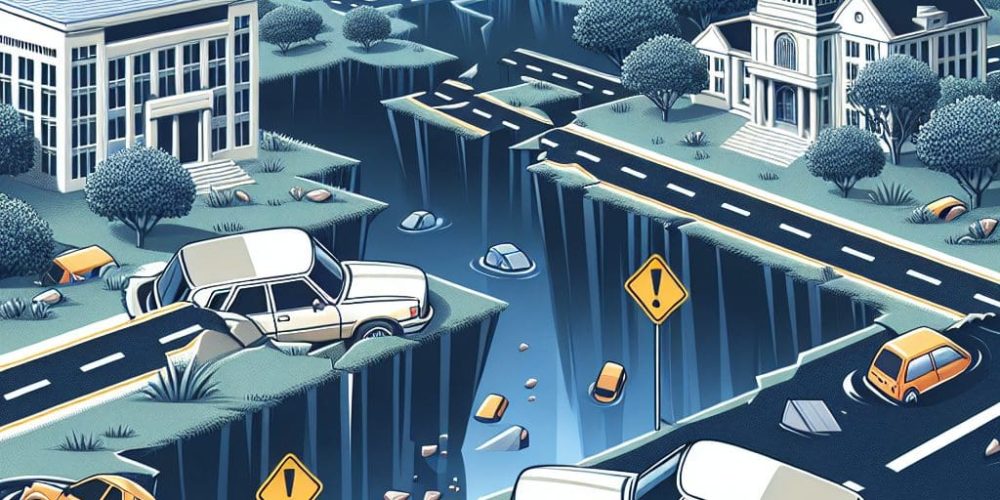 Road collapse caught on video as 2 vehicles sink near University of Nebraska