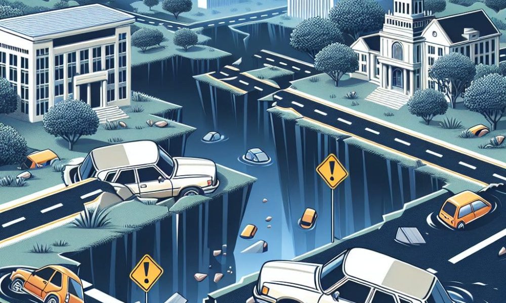 Road collapse caught on video as 2 vehicles sink near University of Nebraska