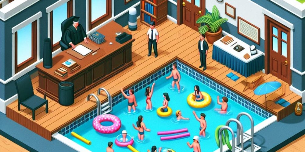 Former small-town mayor faces trial for alleged conduct at a raucous pool party.