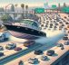 Uncontrolled boat skims over California freeway, narrowly avoiding vehicles in Bellflower.
