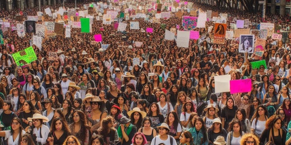 Thousands of people take to the streets in Mexico to celebrate International Women’s Day.