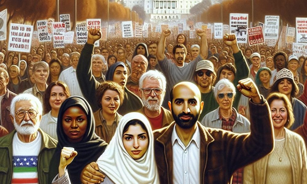 California Iranian American couple challenges anti-war demonstrations in the U.S.