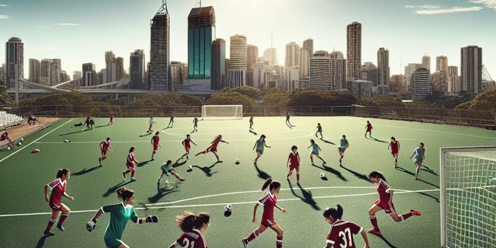 Iranian female soccer players who received asylum in Australia are seen practicing in Brisbane.