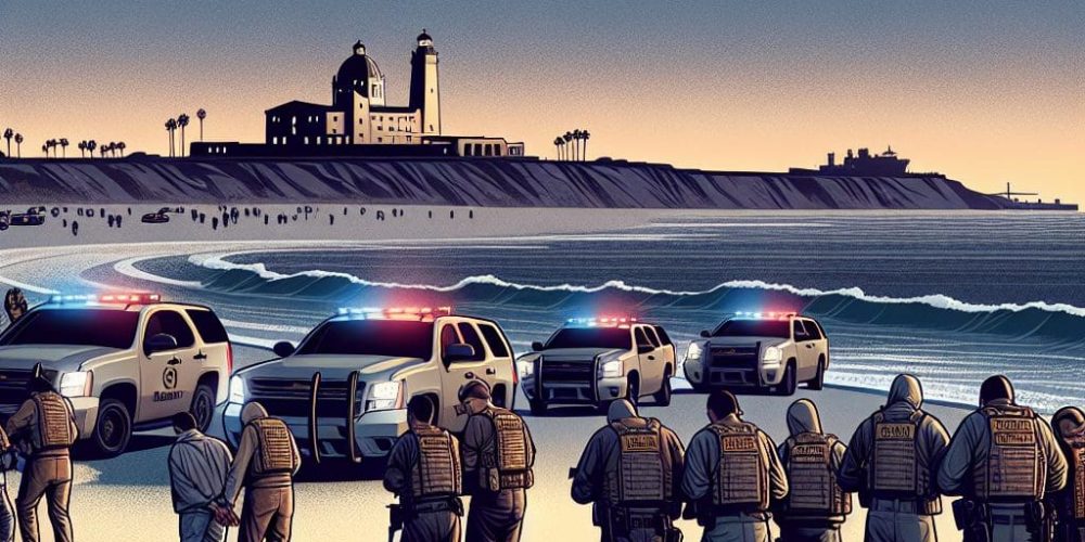 Border agents detain 23 during unsuccessful smuggling operation off California shoreline.