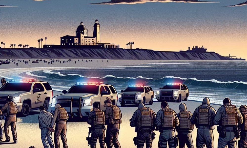 Border agents detain 23 during unsuccessful smuggling operation off California shoreline.