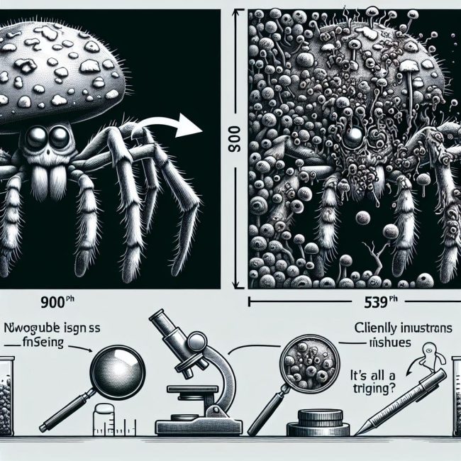 This spider appears to be a casualty of a zombie fungus, but researchers claim it’s all a trick.