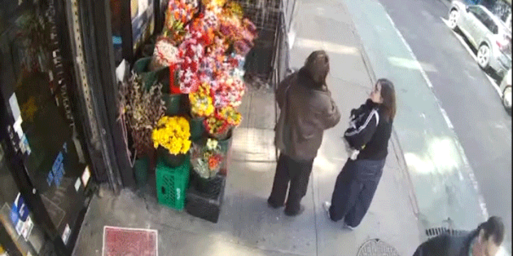 Footage captures NYC taxi veering wildly and striking two women on the sidewalk.